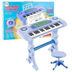 Pianinko z mikrofonem 37 klawiszy niebieskie