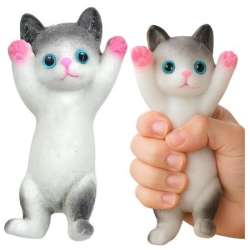 Gniotek sensoryczny Kotek biało-szary 13x6,5cm