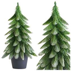 Choinka ozdobna Srebrne wykończenie 22x10cm