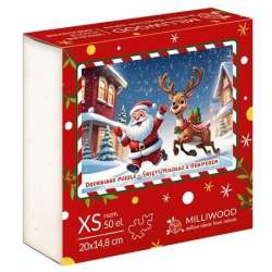 Puzzle drewniane 50 Christmas Mikołaj i Renifer - 1