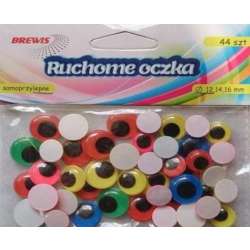 Ruchome oczka kolorowe 44szt