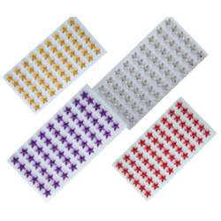 Dżety samoprzylepne gwiazdki srebrne 10mm 54szt - 1