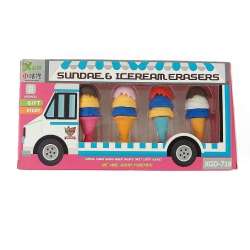 Gumki do ścierania Lody 5szt MIX