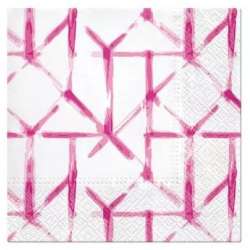 Serwetki Watercolor Grid różowe 33x33cm 20szt
