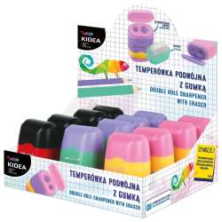 Temperówka podwójna z gumką (12szt) KIDEA - 1