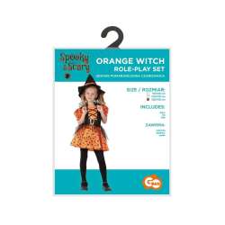 Strój dla dzieci Pomarańczowa Czarownica r.130/140