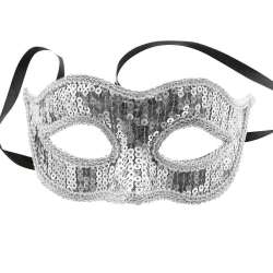 Maska cekinowa srebrna