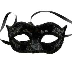 Maska cekinowa czarna