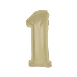 Balon foliowy Smart cyfra 1 matowa latte 92cm