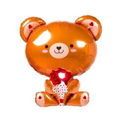 Balon foliowy Miś z różą 51x48cm