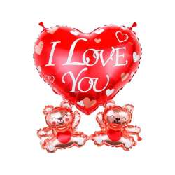 Balon foliowy Serce I love you z misiami 43x4cm