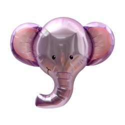 Balon foliowy Słoń fioletowy głowa 67x58cm