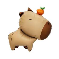 Balon foliowy Kapibara z pomarańczą 47x64cm