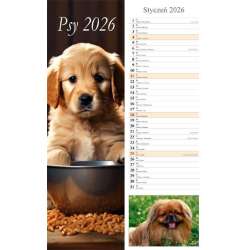 Kalendarz 2026 ścienny pasek Psy