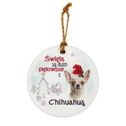 Zawieszka ceramiczna Boże Narodzenie Chihuahua