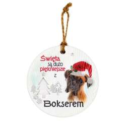 Zawieszka ceramiczna Boże Narodzenie Bokser