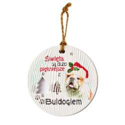 Zawieszka ceramiczna Boże Narodzenie Buldog