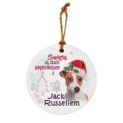 Zawieszka ceramiczna Boże Narodzenie Jack Russell