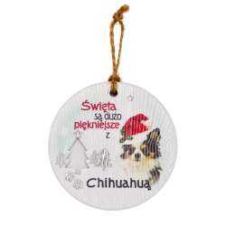 Zawieszka ceramiczna Boże Narodzenie Chihuahua