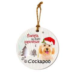 Zawieszka ceramiczna Boże Narodzenie Cockapoo