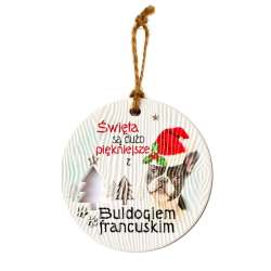 Zawieszka ceramiczna Boże Narodzenie Buldog fr.