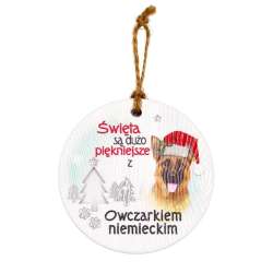 Zawieszka ceramiczna Boże Narodzenie Owczarek niem