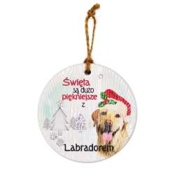 Zawieszka ceramiczna Boże Narodzenie Labrador