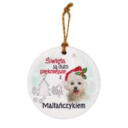 Zawieszka ceramiczna Boże Narodzenie Maltańczyk