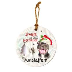 Zawieszka ceramiczna Boże Narodzenie Amstaff
