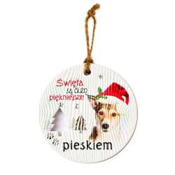 Zawieszka ceramiczna Boże Narodzenie piesek