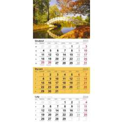 Kalendarz 2024 Trójdzielny biały mostek jesienią