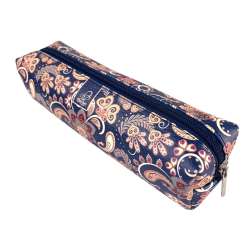 Piórnik prostokąt Paisley kwiaty blue