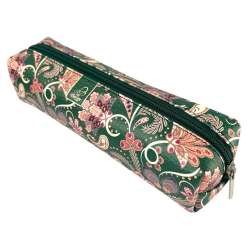 Piórnik prostokąt Paisley kwiaty green