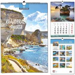 Kalendarz 2026 B3 13 planszowy Krajobrazy Świata - 1