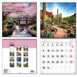 Kalendarz 2026 30x60 13 planszowy Ogrody - 1