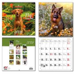 Kalendarz 2026 30x60 13 planszowy Psy Rasowe