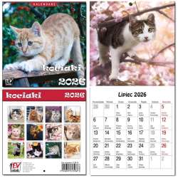 Kalendarz 2026 dla dzieci 16x32 13 plansz Kociaki - 1
