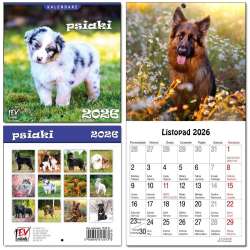 Kalendarz 2026 dla dzieci 16x32 13 plansz Psiaki - 1