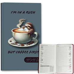 Kalendarz 2026 A6 tygodniowy Leniwiec Kawa - 1