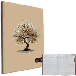Kalendarz 2026 A4 tygodniowy Drzewo Beż - 1