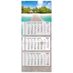 Kalendarz 2026 trójdzielny główka płaska Malediwy - 1