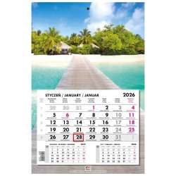 Kalendarz 2026 jednodzielny główka płaska Malediwy - 1