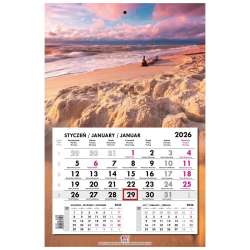 Kalendarz 2026 jednodzielny główka płaska Bałtyk - 1