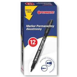 Marker dwustronny czarny (12szt) PENMATE - 1