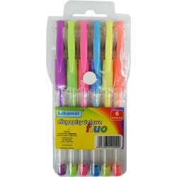 Długopisy żelowe fluorescencyjne 6 kolorów - 1