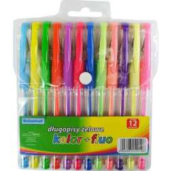 Długopisy żelowe + fluorescencyjne 12 kolorów - 1