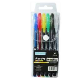 Długopisy żelowe metaliczne 6 kolorów