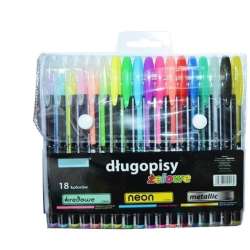 Długopisy żelowe 18 kolorów