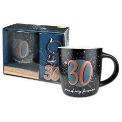 Kubek Denim z metalowym brelokiem - 30 urodziny