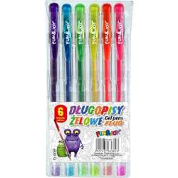 Długopisy żelowe fluo 6 kolorów - 1